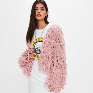 Shaggy knitted cardigan